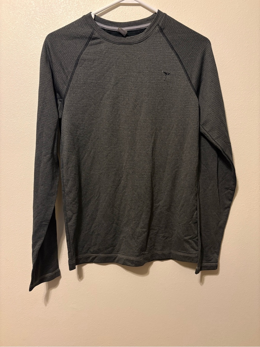 Old Navy Men's Long-Sleeve Waffle Knit Shirt - Charcoal Gray